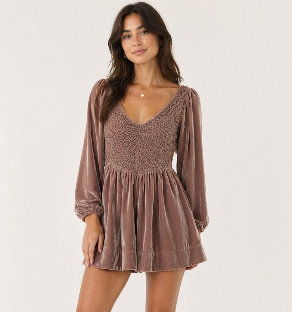 Free People Farrier Velvet Mini Dress Winter Bloom Pink Size XS